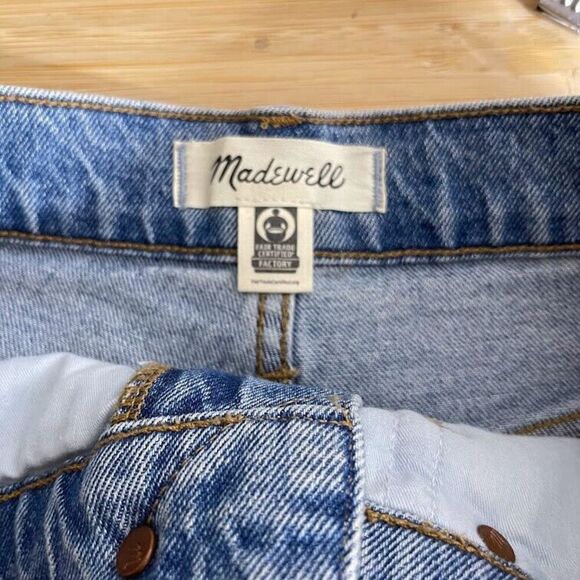 Madewell Perfect Jean Short Size 26 Balsam Wash Cut Off Denim Frayed Stretch - Picture 4 of 13